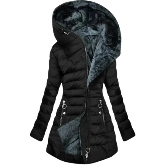Winter Glam-Piumino Elegance con Cappuccio Oversize