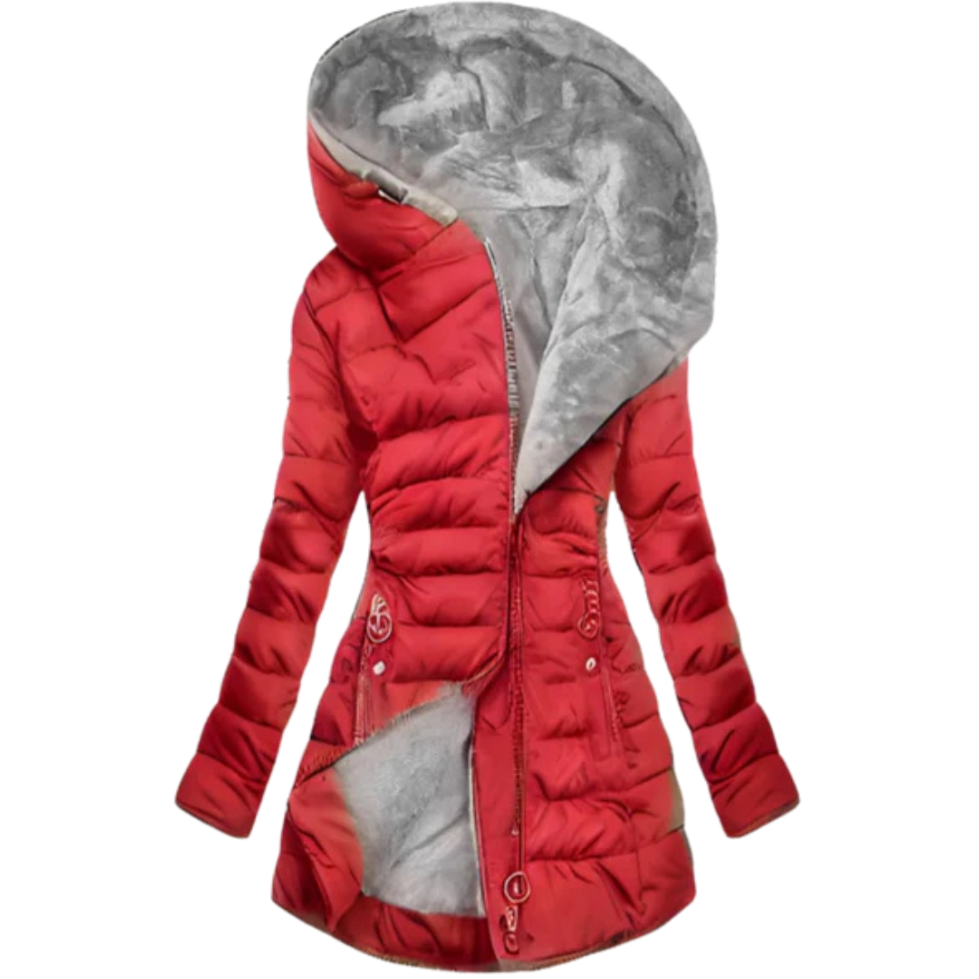 Winter Glam-Piumino Elegance con Cappuccio Oversize