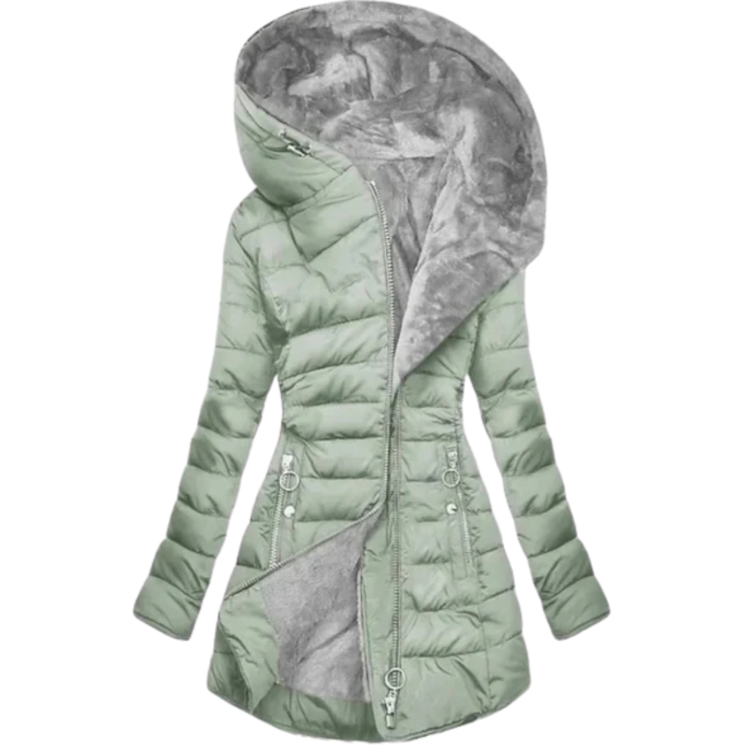 Winter Glam-Piumino Elegance con Cappuccio Oversize