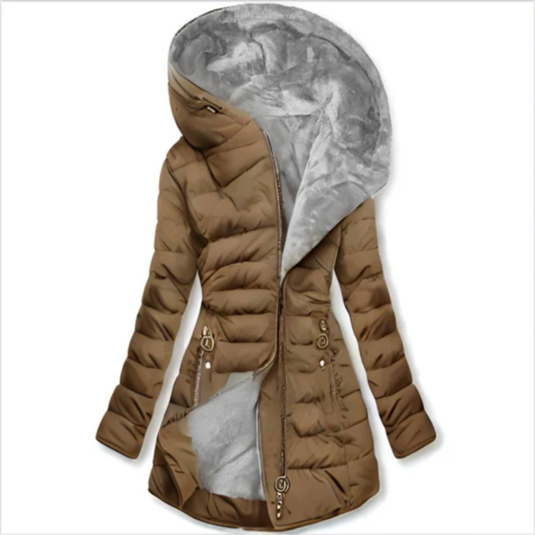 Winter Glam-Piumino Elegance con Cappuccio Oversize