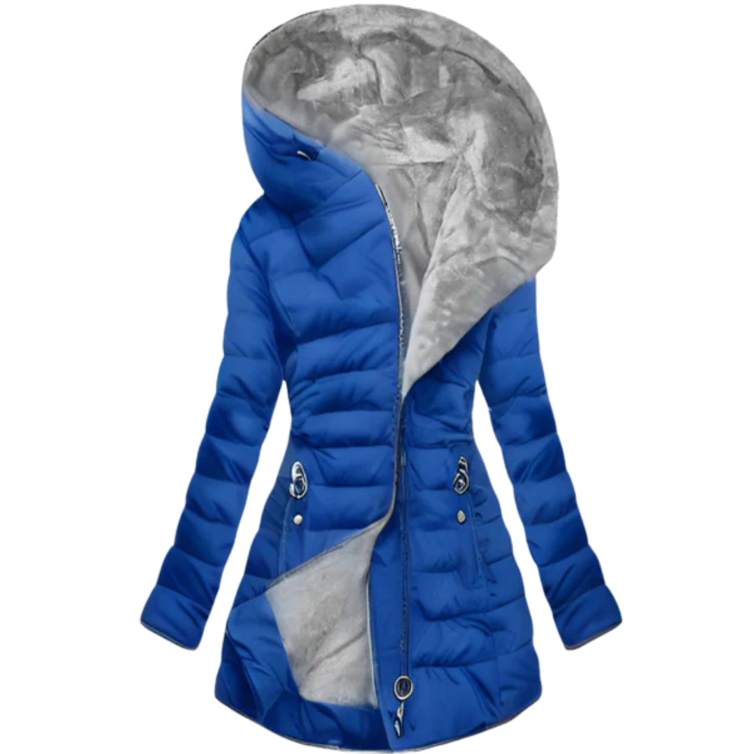 Winter Glam-Piumino Elegance con Cappuccio Oversize