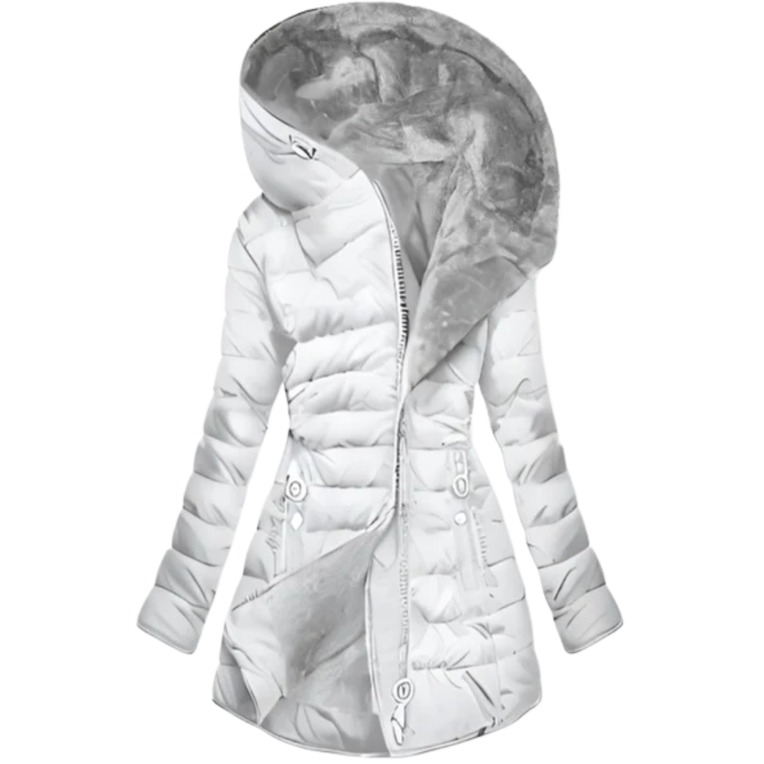 Winter Glam-Piumino Elegance con Cappuccio Oversize