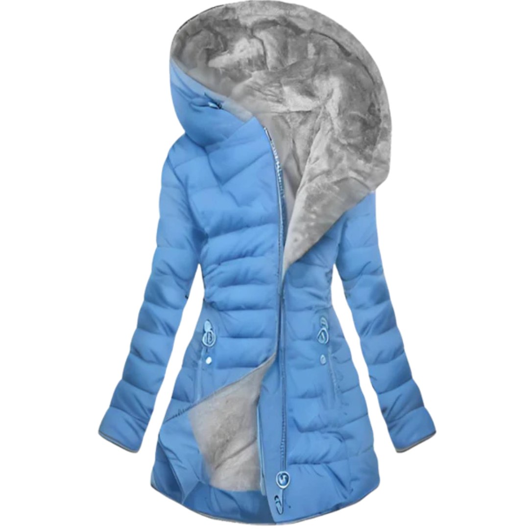 Winter Glam-Piumino Elegance con Cappuccio Oversize