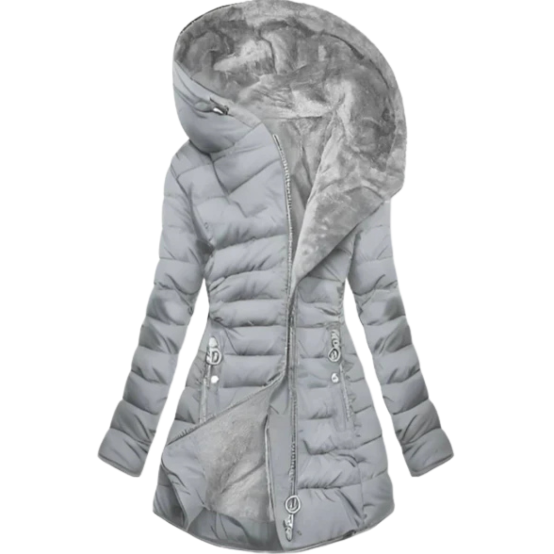 Winter Glam-Piumino Elegance con Cappuccio Oversize