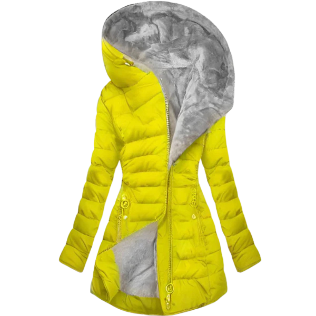Winter Glam-Piumino Elegance con Cappuccio Oversize