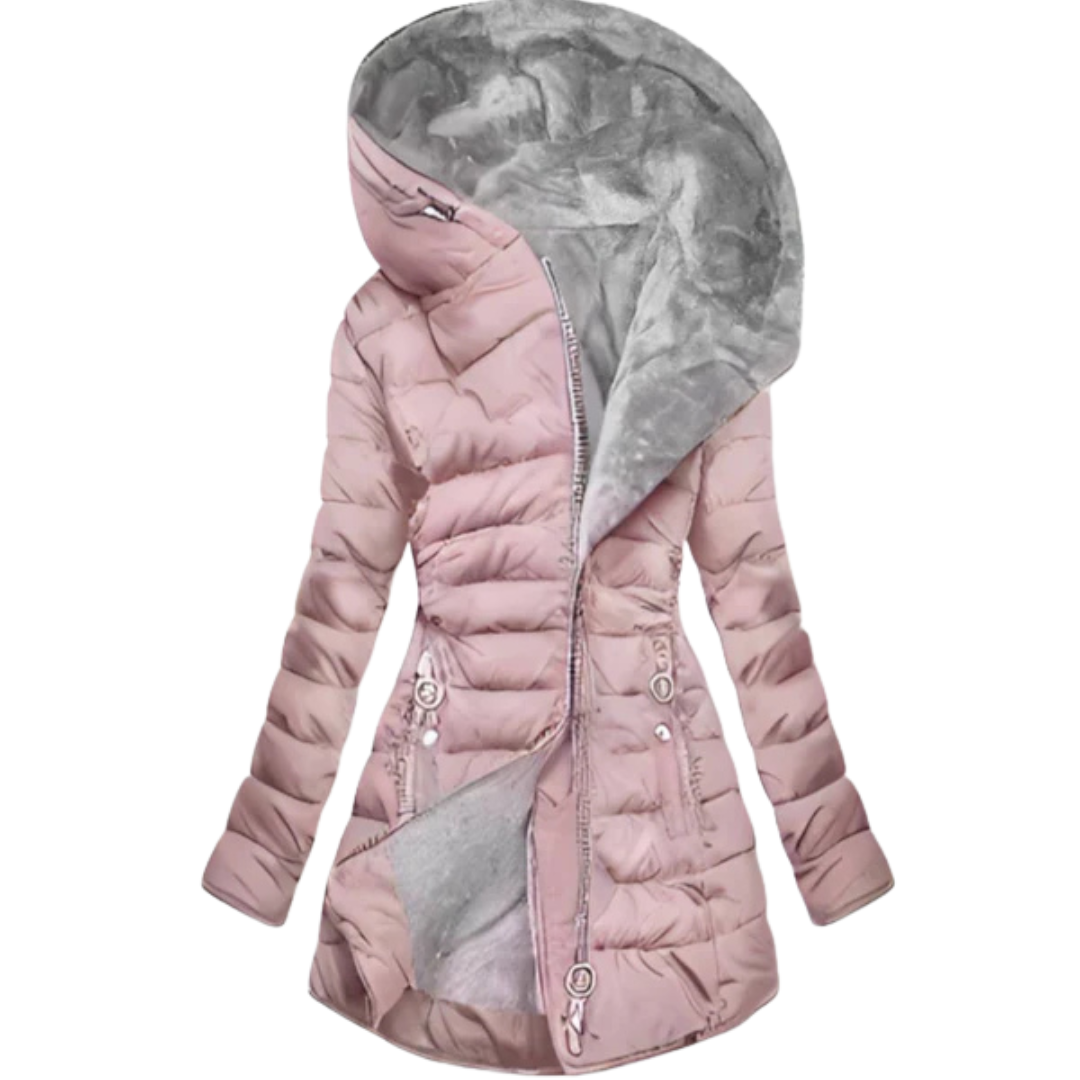 Winter Glam-Piumino Elegance con Cappuccio Oversize